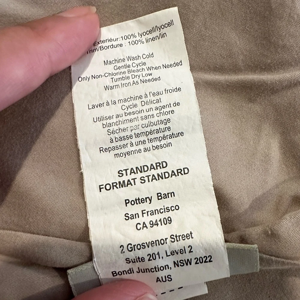 Pottery Barn Tencel Pillowcases Shams x2 in Taupe Color Standard Size